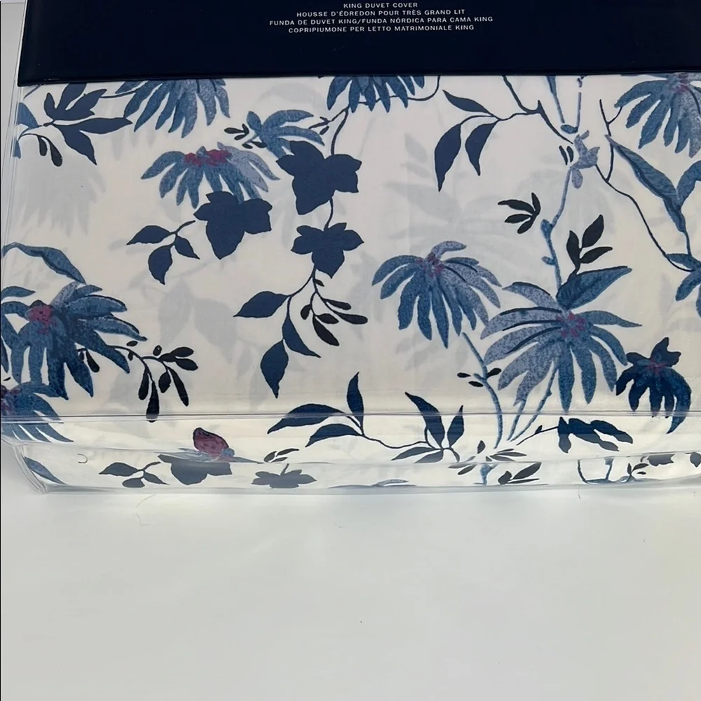 Ralph Lauren Adelaide King Duvet Cover Blue White Floral 108 x 96 NEW